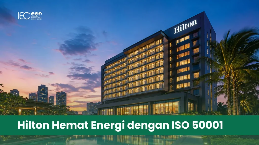 Gedung hotel modern dengan sistem manajemen energi ISO 50001