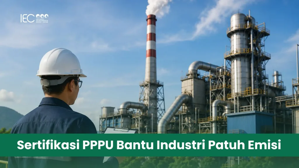 Petugas lingkungan melakukan pemantauan emisi udara industri