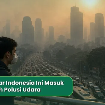 Kabut polusi udara menyelimuti gedung pencakar langit di Jakarta