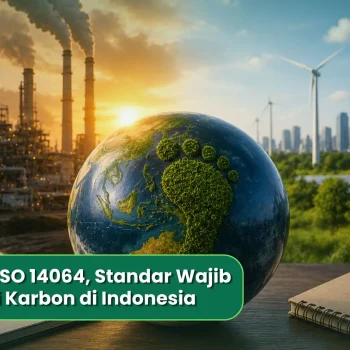 Ilustrasi perusahaan manufaktur melakukan audit emisi karbon sesuai ISO 14064