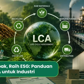 Skema tahapan life cycle assessment industri dari hulu ke hilir.